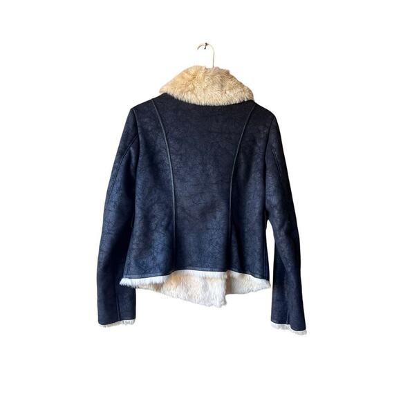 GUESS Jeans Los Angeles Faux Fur / Leather - Suede Aviator Style Jacket Y2K - M - Picture 3 of 9